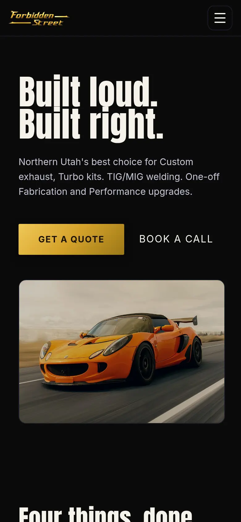 Forbidden Street homepage on a phone