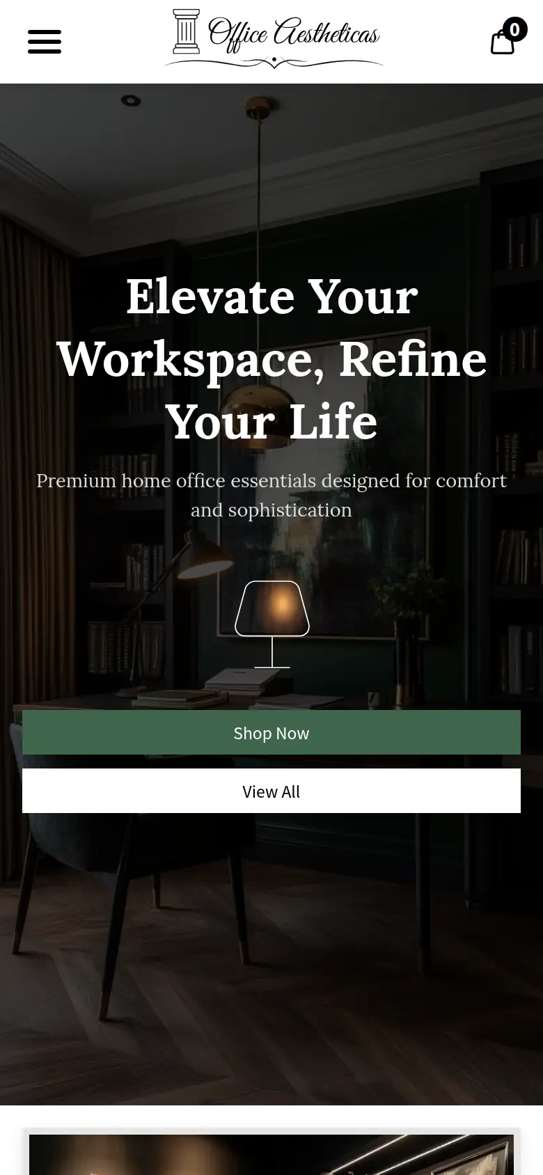 Office Aestheticas store on a phone